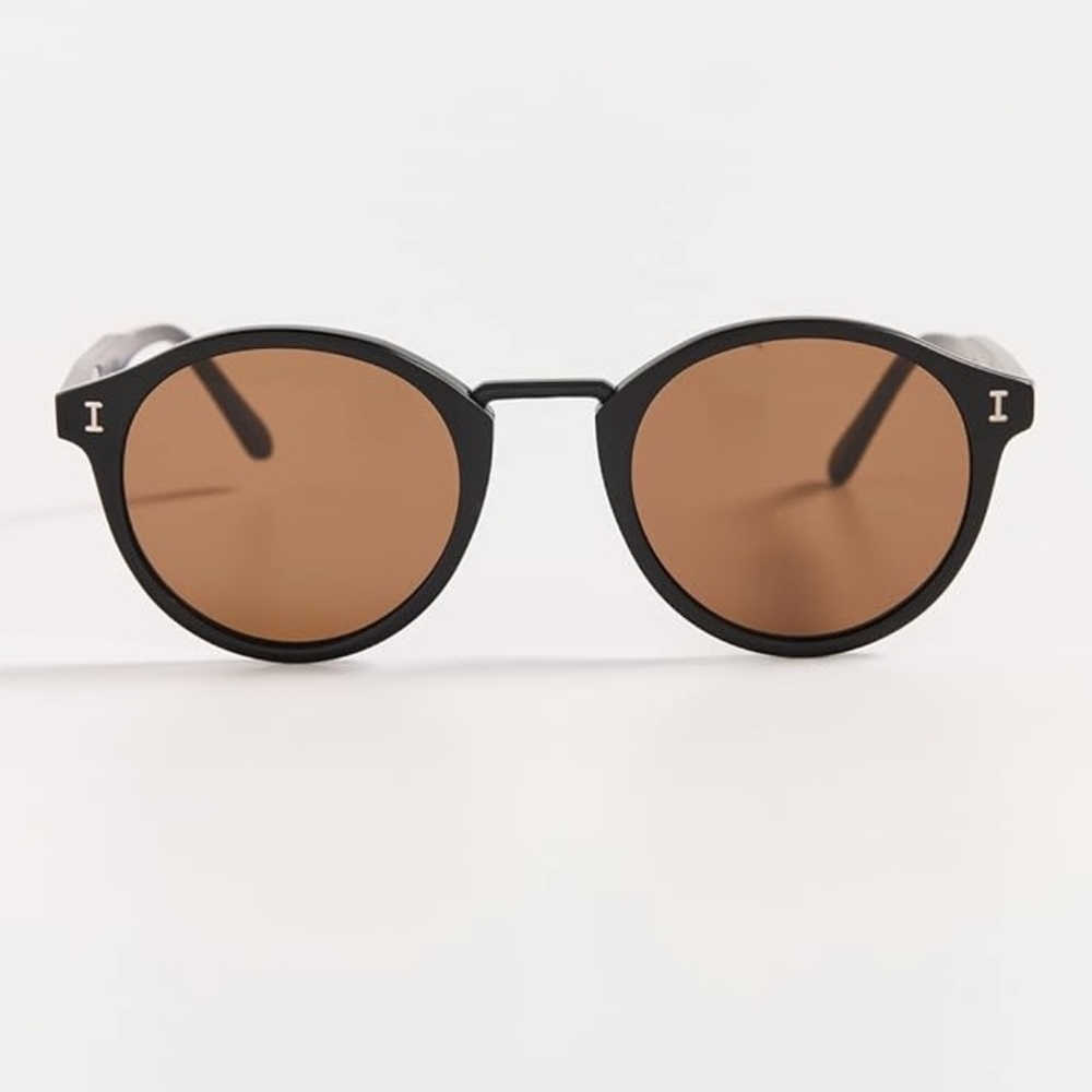 Illesteva Matte Black with Brown Lenses Sunglasses